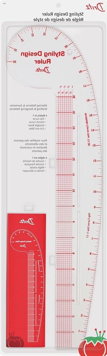 Naailinialen Set - Patroonlinialen Curve Liniaal - Kleding Ontwerpen - 4 Linialen in 1 - 57.8 x 14.6 cm - Wit