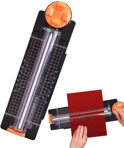 Papiersnijder 4-in-1 - Papier trimmer knutselen - Precisie knippen - 360 graden draaibare cutter - 44 x 12.5 cm - Wit