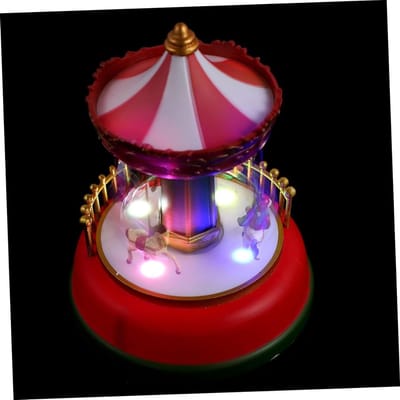 Draaimolen Muziekdoos - Kerst Decoratie - Tafel Decoreren - Speelt Vrolijke Muziek - 11 x 11 x 15 cm