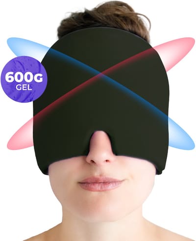 Ryce® Migraine Muts - Masker - Hoofd - Extra Dik 600G - Warmte & Koude Therapie - Hot Cold Pack - Pijn - Donkergroen