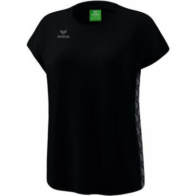 Erima Essential Team T-Shirt Dames - Slate Grey / Zwart | Maat: 36