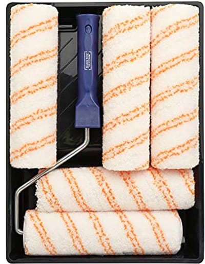 Medium Pile Roller Set met Dienblad | 7-delige Set | 9 Inch (4,4 cm Core)