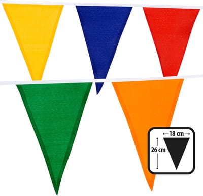 Boland - Polyester vlaggenlijn multikleur - Geen thema - Feestversiering