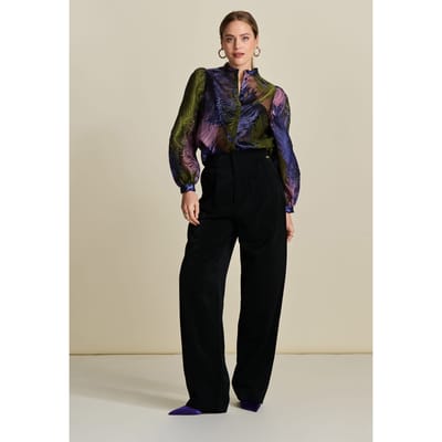 POM Amsterdam Pants - Shimmer Black Größe: 34 | Straight Jeans Outlet | Damen | Schwarz