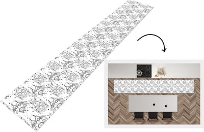 Keukenloper - Loper keuken - Inca - Maskers - Patroon - Zwart-wit - 300x50 cm - Keukenloper vinyl