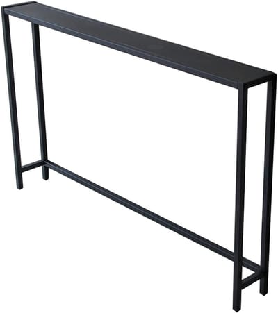 Smalle bijzettafel - Lange tafel - Kleine ruimtes - Modern metalen frame - 100 x 15 cm - Zwart