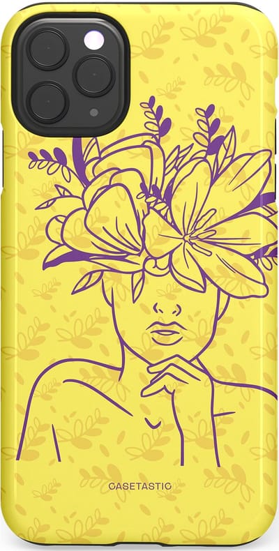 Casetastic hoesje geschikt voor Apple iPhone 11 Pro Max - Dubbellaagse bescherming - Floral Essence - Fashion Case - Goud Beige