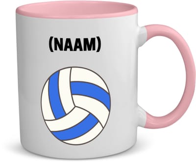 Akyol - volleybal met eigen naam koffiemok - theemok - roze - Volleybal - volleybalster - sport - 350 ML inhoud