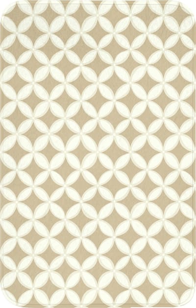 WC mat 50x80 cm - Antislip - Symmetrisch - Motief - Beige - Toiletmat - Vloermat - Douchemat - Toilet tapijt - Toiletmatten