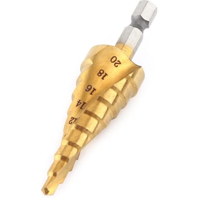 1 st HSS Titanium Gecoate Stapsboor Spiraalgroef Zeskant Schacht Elektrisch Gereedschap 420 mm