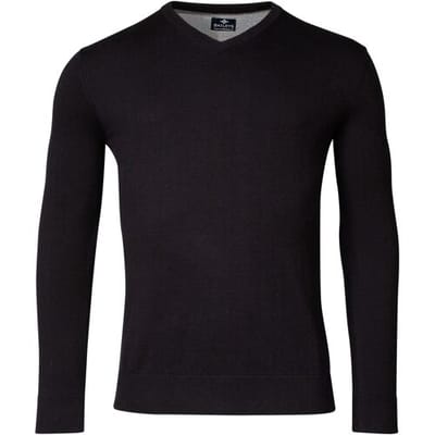 Baileys Trui Cotton Uni V-Neck Single Knit Zwart / male