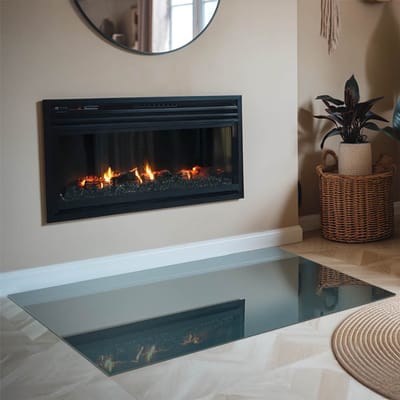 Coloray Vloerplaat Houtkachel - Plaat voor Onder Houtkachel - 120 cm x 80 cm - Open Haard Accessoires - Turkoois Vloerplaat Kachel - Onderplaat Voor Houtkachel - Plaat onder Houtkachel - Kachel Onderplaat - Verwarmingsaccessoires