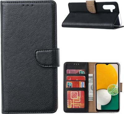 Hoesje Geschikt Voor Samsung Galaxy A13 5G / A04s Hoesje met Pasjeshouder bookcase – Zwart