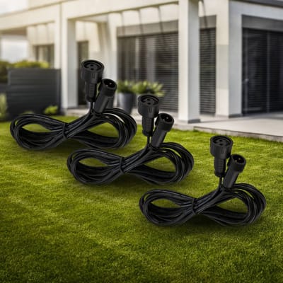 BRILONER Connect to shine - Set van 3 Kabelverlengingen - elk 2m - verlengsnoer - IP67 - tuinverlichting - voor grondspot