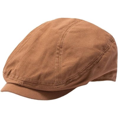 Grote Hoofd XL 64cm Mannen Newsboy Petten Grote Maat Katoenen Baret voor Papa Platte Vintage Gatsby Hoed Cabbie Hoed Dames Mode Achtkantige Pet L 58-61cm kameel