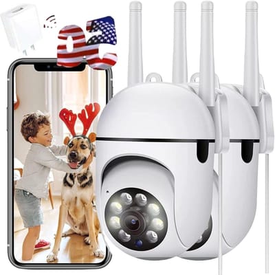 Beveiligingscamera Set - Dome Camera Wifi - Huisbeveiliging - 360 Graden Visie - 1080p HD - Wit