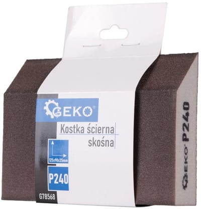 GEKO Schuurspons - Afgeschuind - P240 - 125x90x25 mm - Ergonomisch Design