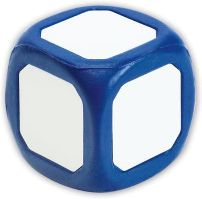 Blanco Kubus - Dobbelsteen Zonder Tekst - Zelf Ontwerpen - Herbruikbaar En Afwasbaar - 55 Cm Rand - Blauw