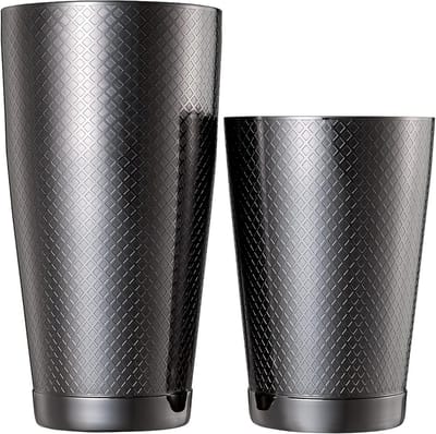 Diamond Grid Cocktail Shaker Set Zwart - Professioneel Barbenodigdheden