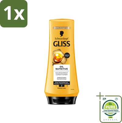 1 x Gliss - Hair Repair - Conditioner Oil Nutritive voor Intensieve Voeding - 200 ml - Haar Conditioner - Voedende Conditioner - Droog Haar - Beschadigd Haar - Gliss Conditioner