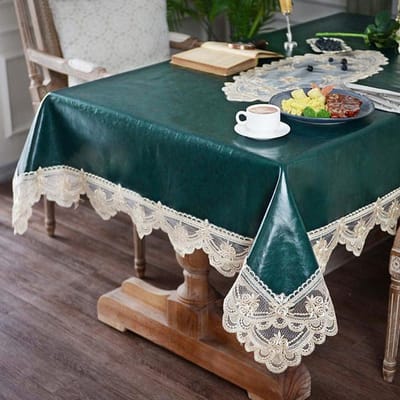 Tafelkleden Voor Eettafel Waterdicht Feest Evenementen Geborduurd Kant Oliebestendig Salontafelkleed Afwasbaar 60x180cm-Rectangle