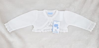 Mac Ilusion Gebreid Vestje/Bolero Meisjes | 9275 | Wit/Off White | Bliss Glans | 3 maand | maat 62
