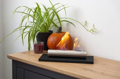 Luxe bio-ethanol sfeerhaard Stainless zwart – geschikt voor binnen- en buitengebruik – rookvrij en stijlvol design.