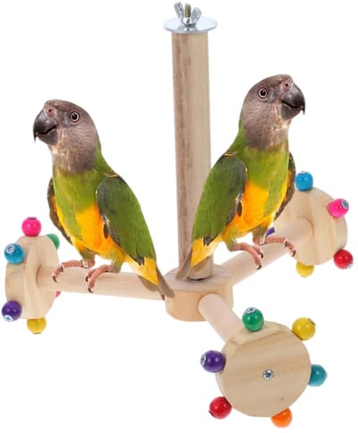 1 stuk Houten Vogel Speelstandaard – Draaibare Windmolen Kooi Speelgoed – Voor Papegaaien en Kleine Vogels