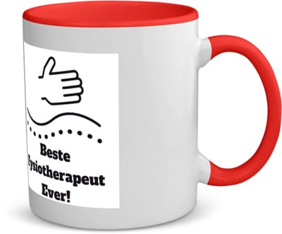 Akyol - beste fysiotherapeut koffiemok - theemok - rood - Beste fysiotherapeut - therapeut - cadeau - 350 ML inhoud