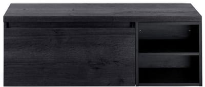 Frozen Badmeubelset 120 cm - Greeplijst in Kleur - Wastafel Regaalkast met Bovenblad Black Oak