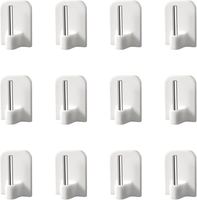 Dailygoody - Zelfklevende Gordijnhaken - Geen Boren - Eenvoudige Installatie - Wit - Wandhaken - Voor Gordijnroedes, Theedoeken en Decoraties