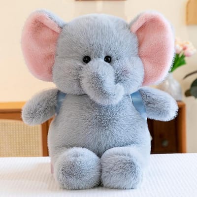 Nieuwe Gesimuleerde Babyolifant Pluche Pop Pop Rugzak Babyolifant Lele Pop Kussen Kinderen Slaap Troostende Pop 45cm gray