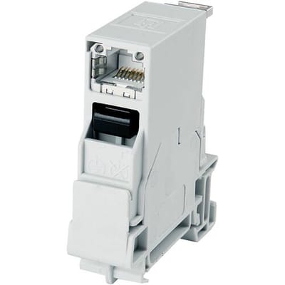 Telegärtner 100007435 100007435 STX-draagrailverbinder RJ45 Grijs