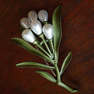 Vintage Creatieve Plant Blad Parel Broche Antieke Paleis Feest Kleding Accessoires Broches Sieraden gray