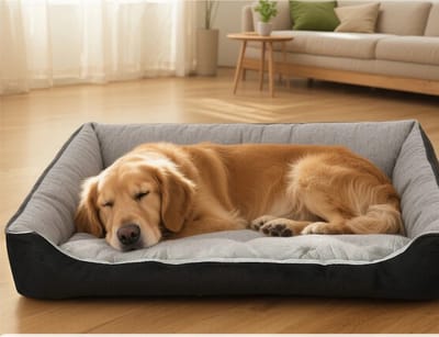Linkforu – Teddy Huisdiermand – Hondenmand - Zacht Ademend Katoenen Vulling – Waterbestendig - Uitwasbaar – Antislip - 70x50x15 cm