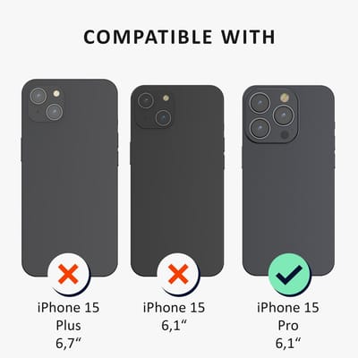 kalibri telefoonhoesje geschikt voor Apple iPhone 15 Pro hoesje - Smartphone case met 2x screenprotectors - Mobiele telefoon cover in transparant