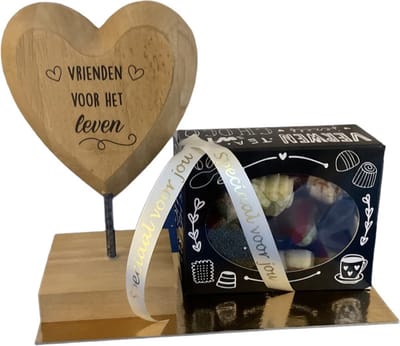 Hart - Vrienden - Bonbons - Lint: Speciaal voor jou - Cadeauverpakking