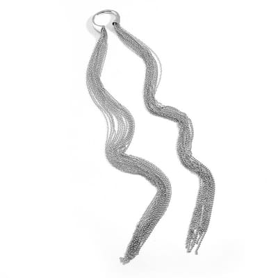 Haarketting - haarclip - haaraccessoire met kwastjes - zilver - 42 cm - haardecoratie