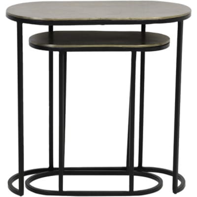 Light & Living - Bijzettafel BOCOV - 53x26x53cm - Brons - Set van 2