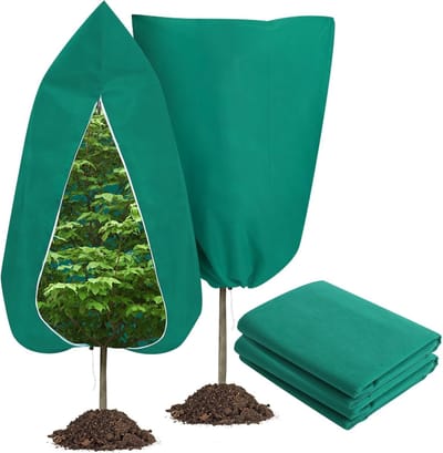 Plant bescherming winter - 2 stuks - 80 cm x 120 cm - winterbescherming set voor planten - met rits - trekkoord - vorstbescherming - kou bescherming