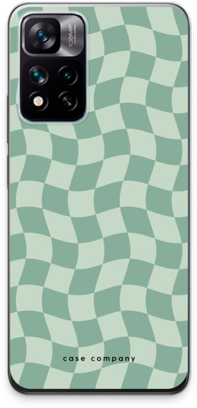 Case Company® - Hoesje geschikt voor Xiaomi 11i hoesje - Grid Groen - Soft Cover Telefoonhoesje - Bescherming aan alle Kanten en Schermrand