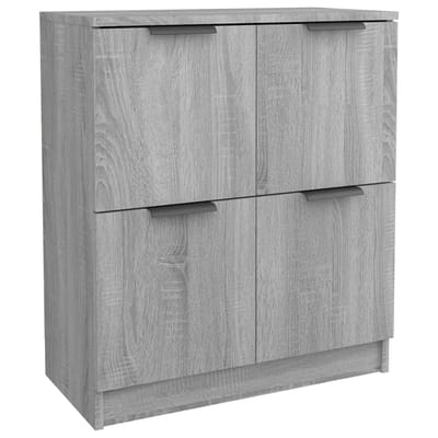 vidaXL - Dressoirs - 2 - st - 60x30x70 - cm - bewerkt - hout - grijs - sonoma - eiken