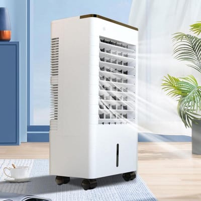 Verdampende Luchtkoeler - Mobiele Airco Ventilator - Ruimte Koelen - 3-in-1 Functie - 24x24x60cm - Wit