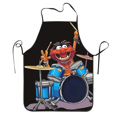 Schort met Drummer Animal Print – Volwassenen – 1 Stuk – Keukenschort voor Thuisgebruik