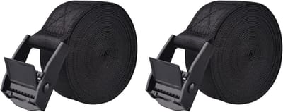 Set van 4 zwarte nylon bagagestraps met verstelbare gespen voor veilig reizen en extra bescherming
