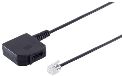 RJ11 - TAE-F telecom adapter | Duitsland (oud) | zwart | 0,20 meter