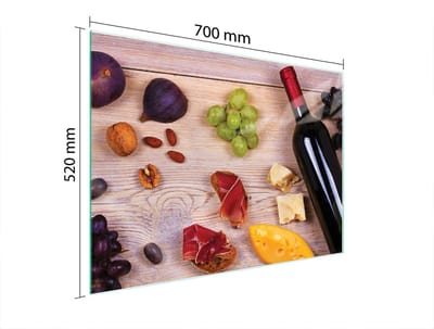 TMK ArtDeko - Beschermplaat van Glas - 70x52 cm - Eten - Moderne Print