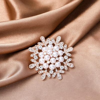 Shmik Fashion Luxe Parel Bloem Broches Voor Vrouwen Elegante Exquise Badges Kristal Kleding Sieraden Bruiloft Feest Broche Pin brown