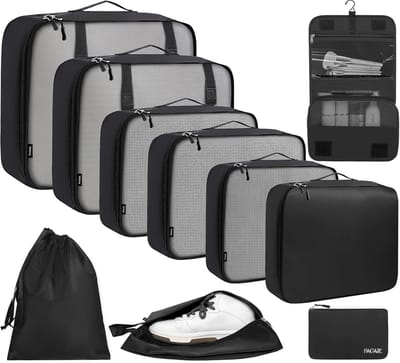 Thijox - 10-pack premium packing cubes, duurzame organizers voor koffer en kast, verschillende maten, veelzijdige opbergoplossingen voor reizen en thu
