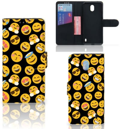 Book Case voor Nokia 1 Plus Telefoon Hoesje Emoji